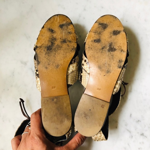 Vintage Hiroko Koshino Python Ankle-Wrap Sandals - Picture 4 of 8